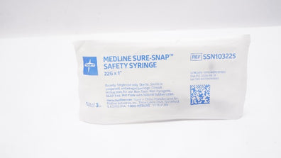 Medline SSN103225 Sure-Snap Safety Syringe 22G x 1inch